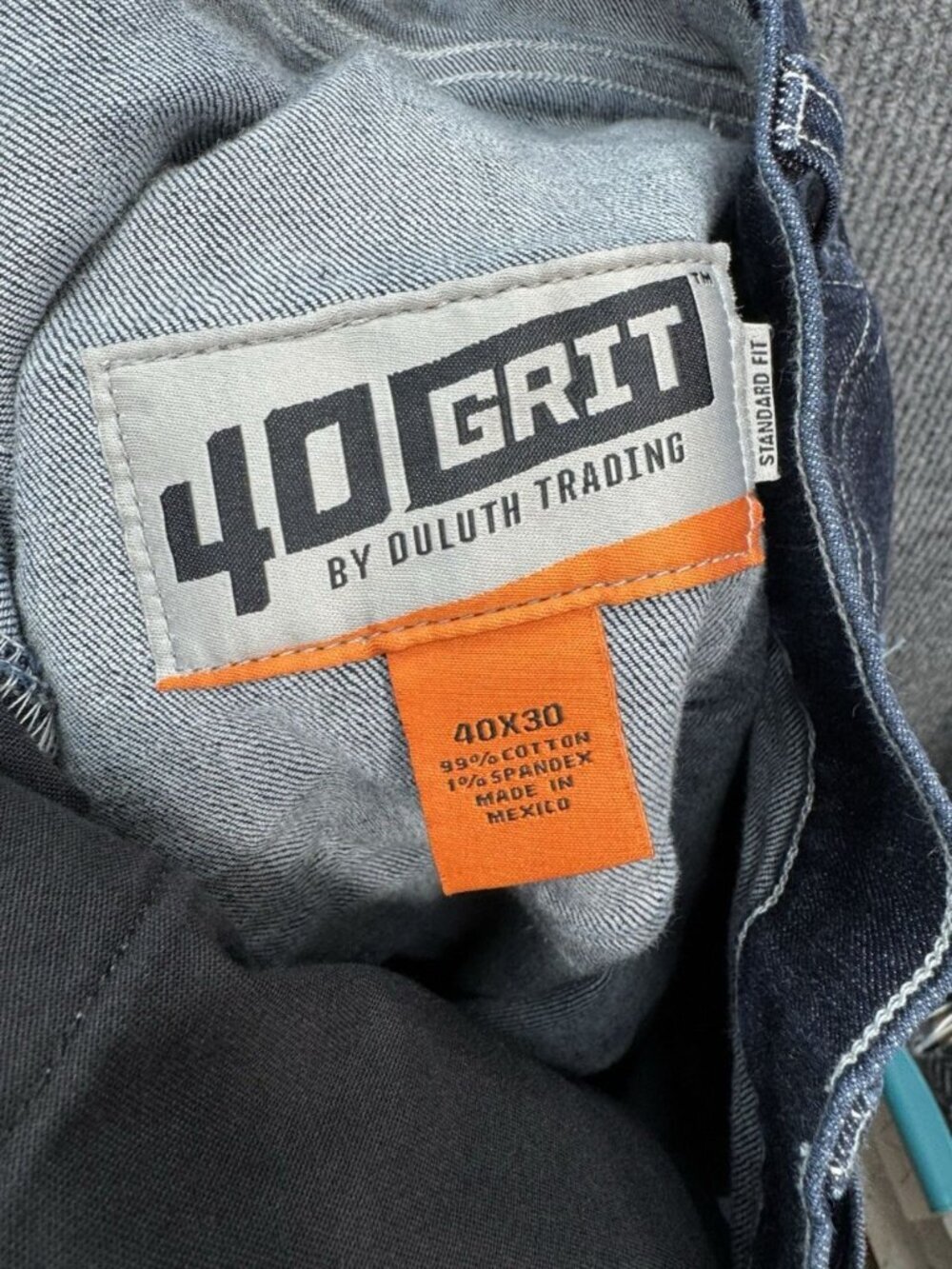 40 Grit Carpenter Jeans Mens 40x30 Blue Stretch Standard Fit Duluth Trading - Picture 3 of 7